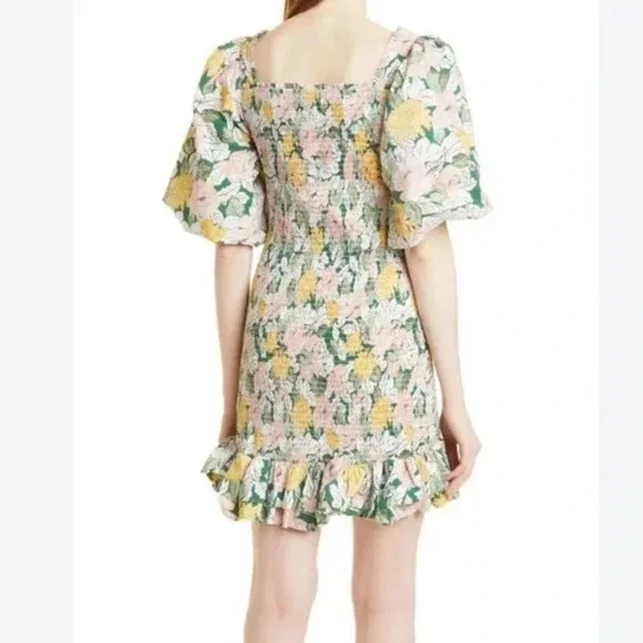 NWT byTiMo Festive Cotton Smocked Minidress Dandelion Floral Size Medium - Picture 4 of 8